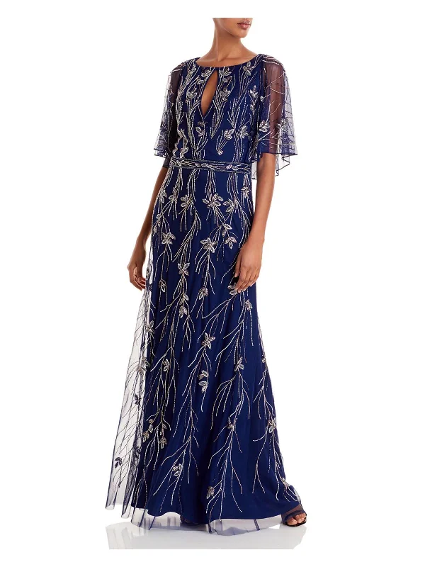 Sweet Unique Design Womens Embellished Beaded Maxi Dress