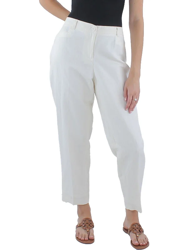 Hip-hop Style Womens Linen Solid Ankle Pants